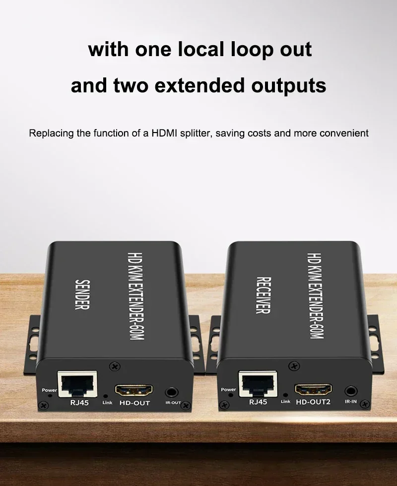 Power Over Ethernet - 60M HDMI KVM Extender Over Cat6