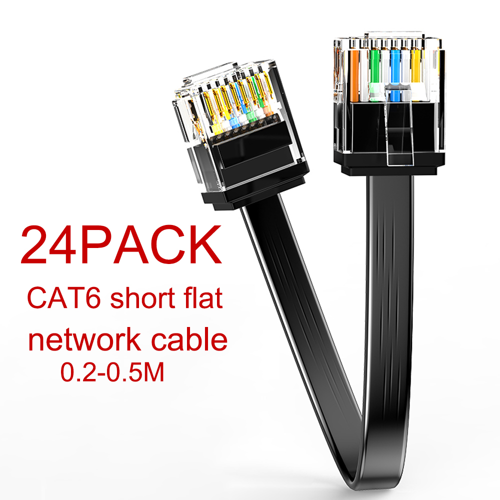 Power Over Ethernet - Cat6 24 Pack Short Flat Cat6
