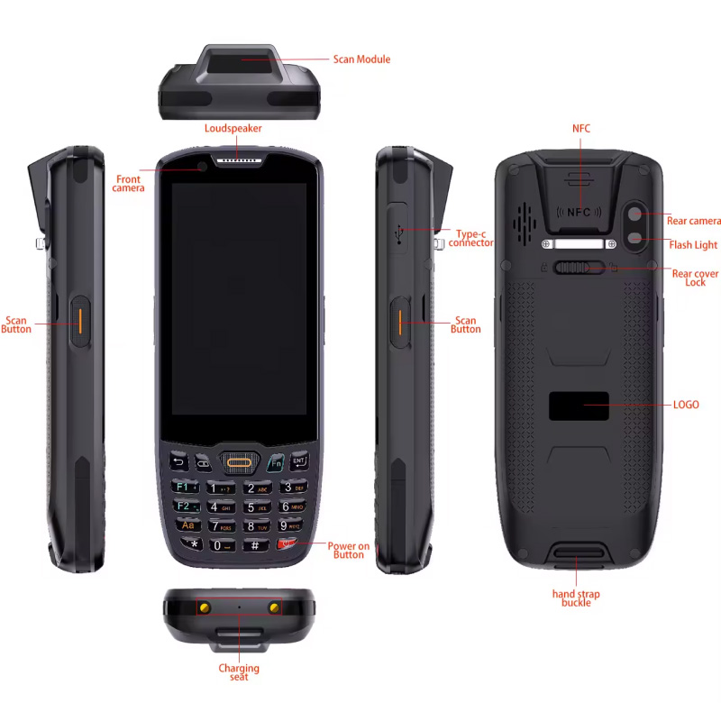 4inch Mobile PDA 1D 2D Barcode - Barcode Scanner 2D reseña y precio