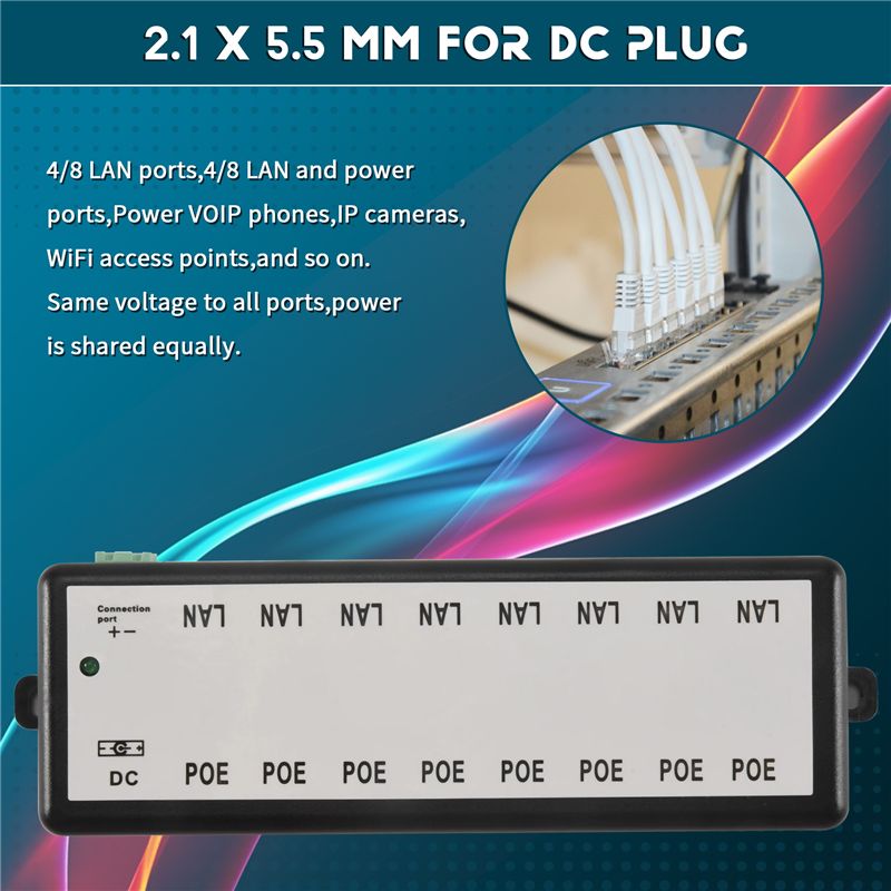 PHILE-8 Ports Poe Injector Poe - Power Over Ethernet reseña y precio