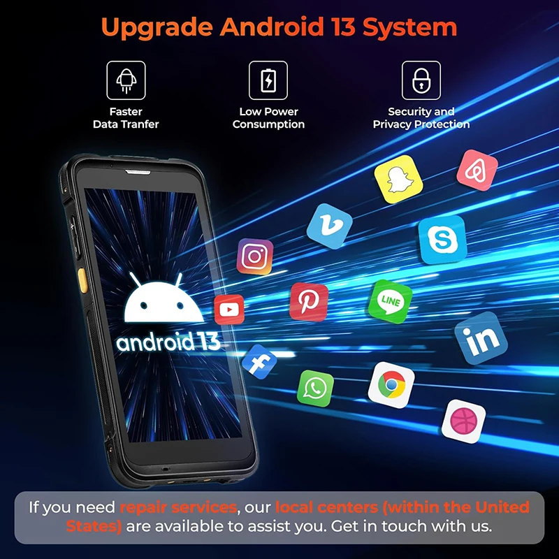 Rugged PDA Android 13 with Pis - Barcode Scanner 2D reseña y precio
